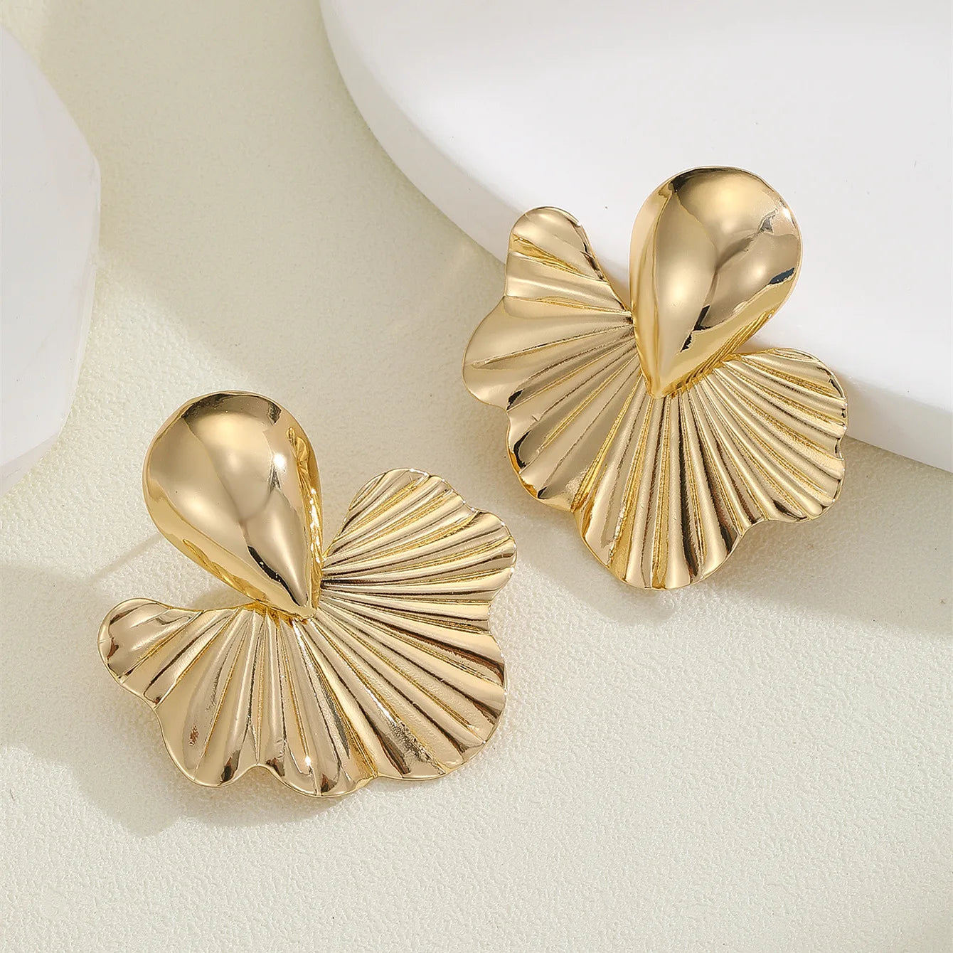 Vintage Apricot Leaf Earrings for Women