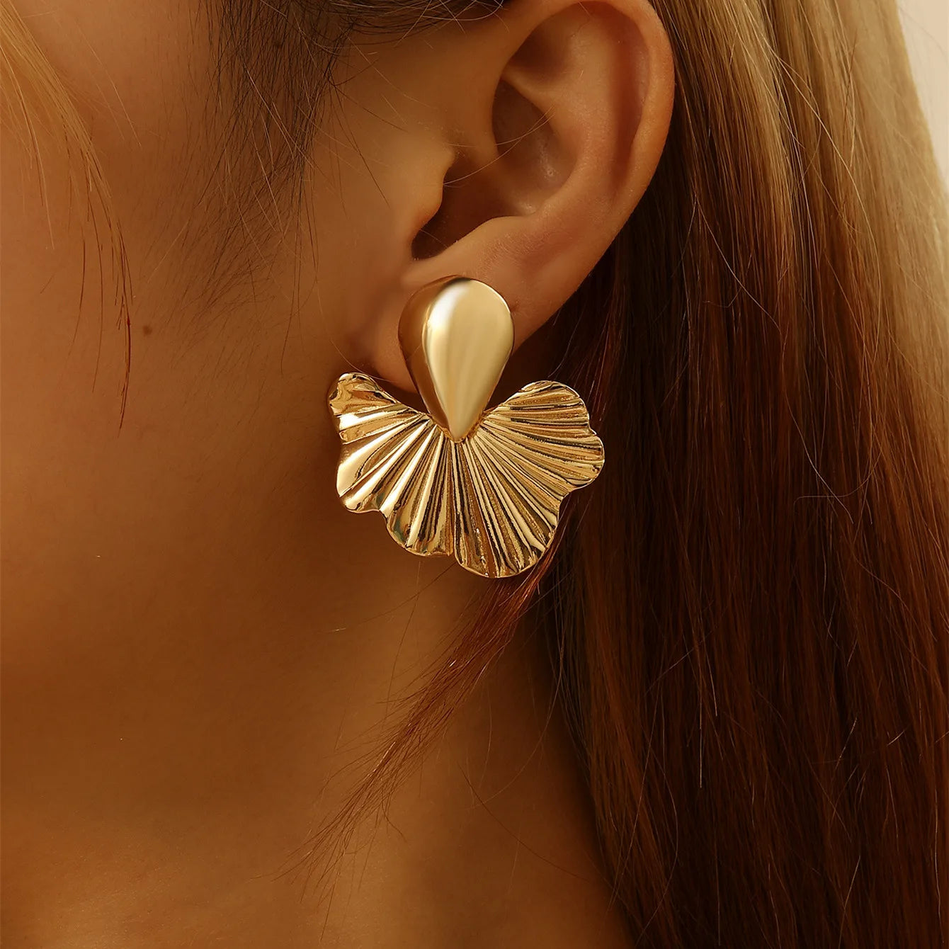 Vintage Apricot Leaf Earrings for Women